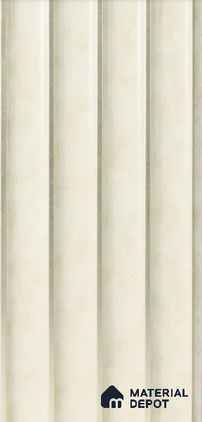 Cream Plain Colour Louver 8525 8 ft x 4.9 inch Charcoal Panel - 12 mm | Suitable for Feature Wall, TV Unit & Living Room | Width is Subjected to 5% Variation