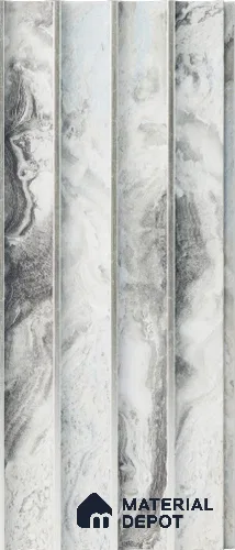 Grey Marble Louver  8522 8 ft x 4.9 inch Charcoal Panel - 12 mm | Suitable for Feature Wall, TV Unit & Living Room | Width is Subjected to 5% Variation