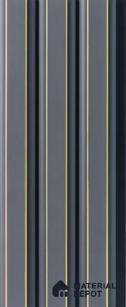 Grey Plain Colour Louver 8531 8 ft x 4.9 inch Charcoal Panel - 12 mm | Suitable for Feature Wall, TV Unit & Living Room | Width is Subjected to 5% Variation