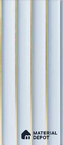Light Blue Plain Colour Louver 8524 8 ft x 4.9 inch Charcoal Panel - 12 mm | Suitable for Feature Wall, TV Unit & Living Room | Width is Subjected to 5% Variation