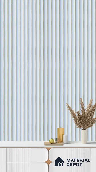 Light Blue Plain Colour Louver  8524 8 ft x 4.9 inch Charcoal Panel - 12 mm | Suitable for Feature Wall, TV Unit & Living Room | Width is Subjected to 5% Variation