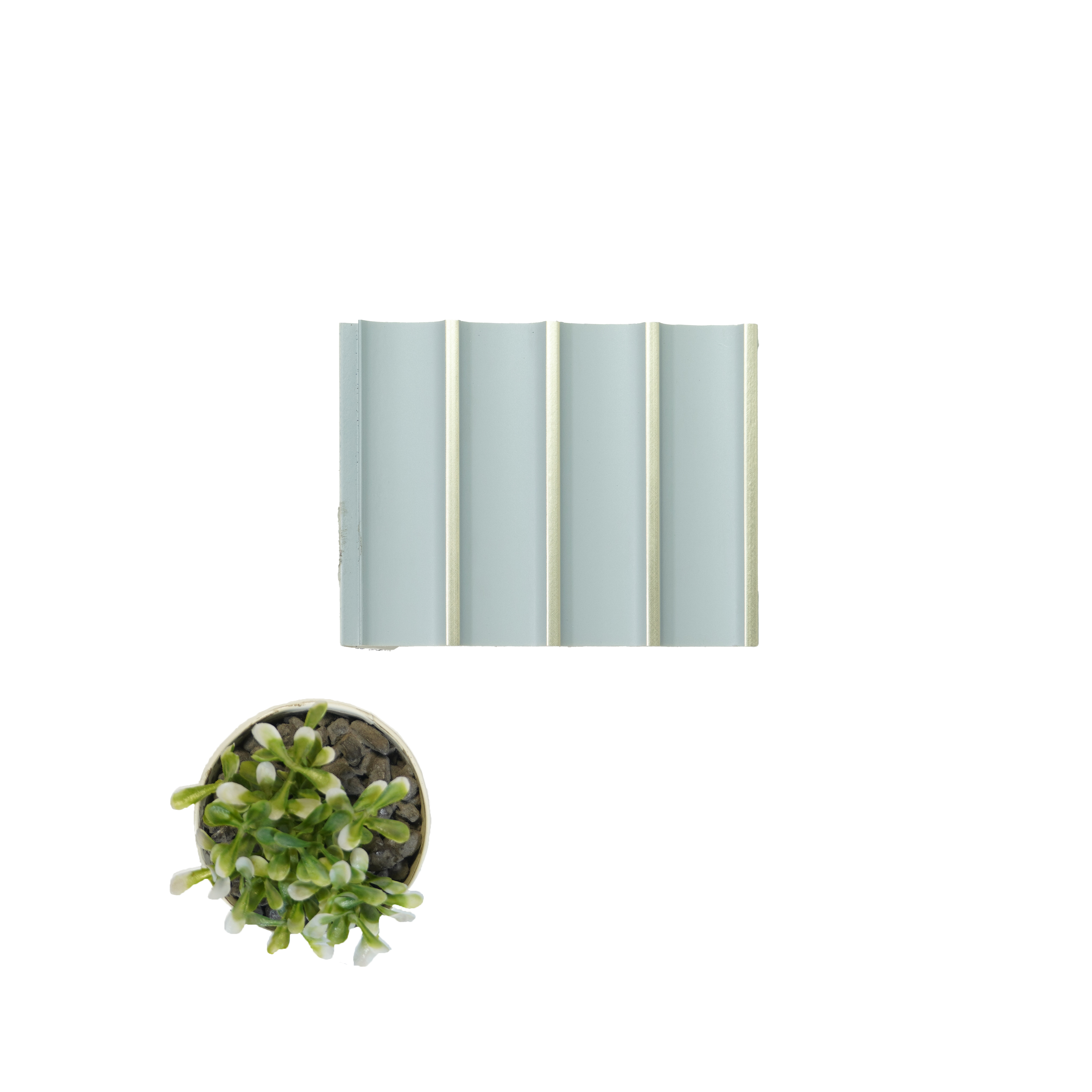 Light Blue Plain Colour Louver  8524 8 ft x 4.9 inch Charcoal Panel - 12 mm | Suitable for Feature Wall, TV Unit & Living Room | Width is Subjected to 5% Variation