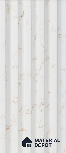 White Marble Louver 4518 8 ft x 4.8 inch Charcoal Panel - 12 mm | Suitable for Feature Wall, TV Unit & Living Room | Width is Subjected to 5% Variation