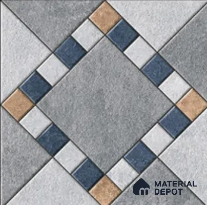 Budget Friendly Stone Look Value for Money Parking  Floor Tile 16 x 16 inch | TL 00655 | Vitrified Matte Finish Tile - 12 mm | Suitable For Parking, Outdoor, Balcony & Terrace | Pattern Alignment May Vary | 2-3 mm Spacer is Mandatory