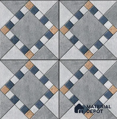 Budget Friendly Stone Look Value for Money Parking  Floor Tile 16 x 16 inch | TL 00655 | Vitrified Matte Finish Tile - 12 mm | Suitable For Parking, Outdoor, Balcony & Terrace | Pattern Alignment May Vary | 2-3 mm Spacer is Mandatory