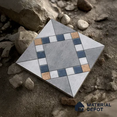 Budget Friendly Stone Look Value for Money Parking  Floor Tile 16 x 16 inch | TL 00655 | Vitrified Matte Finish Tile - 12 mm | Suitable For Parking, Outdoor, Balcony & Terrace | Pattern Alignment May Vary | 2-3 mm Spacer is Mandatory