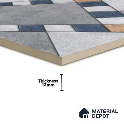 Budget Friendly Stone Look Value for Money Parking  Floor Tile 16 x 16 inch | TL 00655 | Vitrified Matte Finish Tile - 12 mm | Suitable For Parking, Outdoor, Balcony & Terrace | Pattern Alignment May Vary | 2-3 mm Spacer is Mandatory