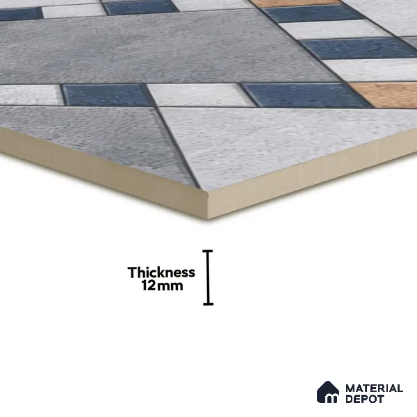 Budget Friendly Stone Look Value for Money Parking  Floor Tile 16 x 16 inch | TL 00655 | Vitrified Matte Finish Tile - 12 mm | Suitable For Parking, Outdoor, Balcony & Terrace | Pattern Alignment May Vary | 2-3 mm Spacer is Mandatory