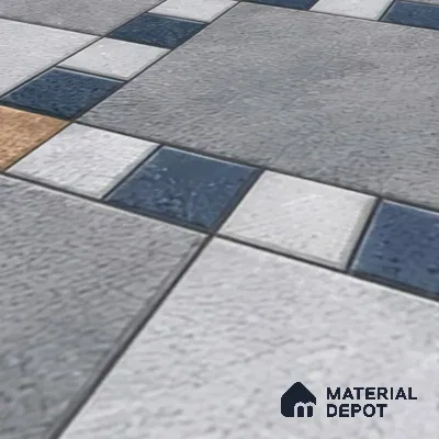 Budget Friendly Stone Look Value for Money Parking  Floor Tile 16 x 16 inch | TL 00655 | Vitrified Matte Finish Tile - 12 mm | Suitable For Parking, Outdoor, Balcony & Terrace | Pattern Alignment May Vary | 2-3 mm Spacer is Mandatory