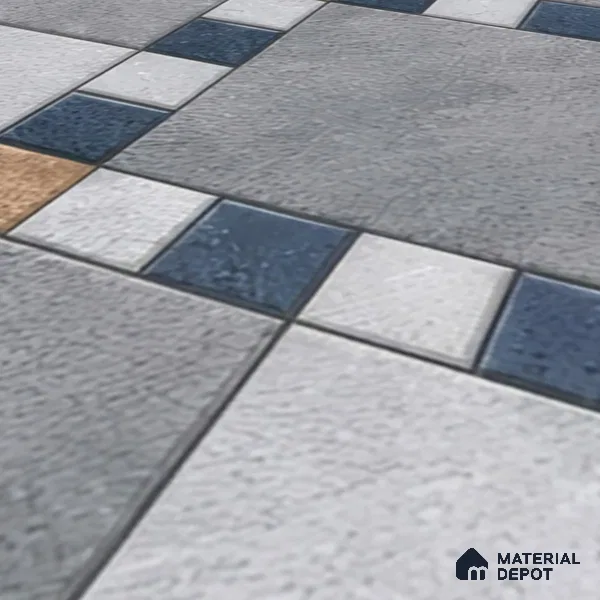 Budget Friendly Stone Look Value for Money Parking  Floor Tile 16 x 16 inch | TL 00655 | Vitrified Matte Finish Tile - 12 mm | Suitable For Parking, Outdoor, Balcony & Terrace | Pattern Alignment May Vary | 2-3 mm Spacer is Mandatory