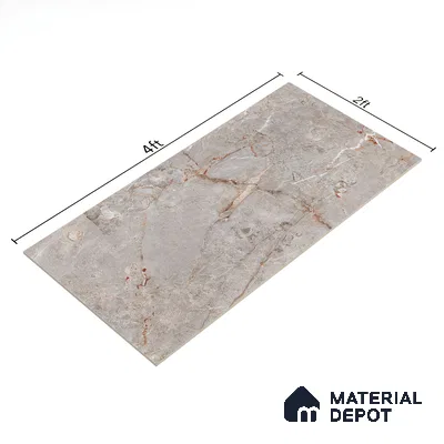 Marble Floor & Wall Tile | TL 00685 Gris Glossy Finish 4 ft x 2 ft Vitrified Tile - 9 mm | Suitable For Living Room, Bedroom, Dining Area