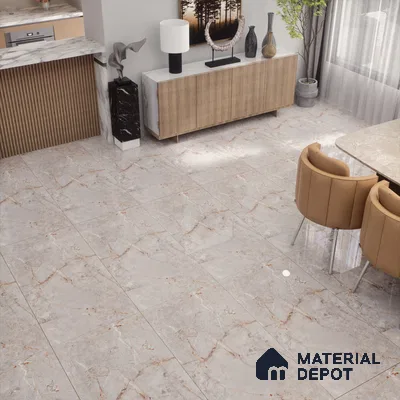 Marble Floor & Wall Tile | TL 00685 Gris Glossy Finish 4 ft x 2 ft Vitrified Tile - 9 mm | Suitable For Living Room, Bedroom, Dining Area