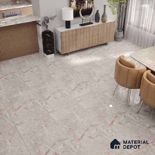 Marble Floor & Wall Tile | TL 00685 Gris Glossy Finish 4 ft x 2 ft Vitrified Tile - 9 mm | Suitable For Living Room, Bedroom, Dining Area | Image 7