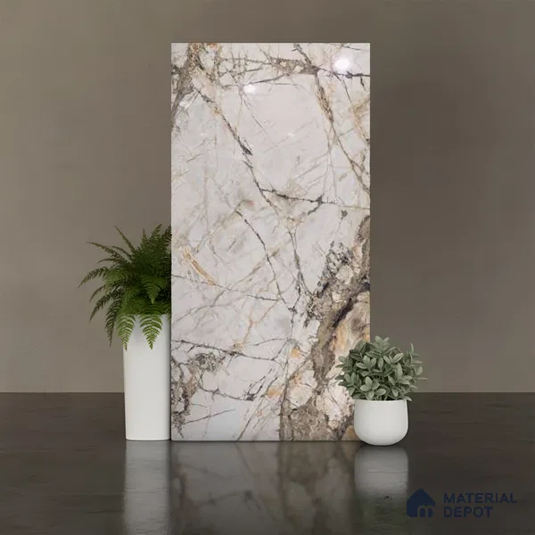 TL 00952 Grisial White 1200x600 mm High Gloss Finish Vitrified Floor & Wall Tile - 9 mm