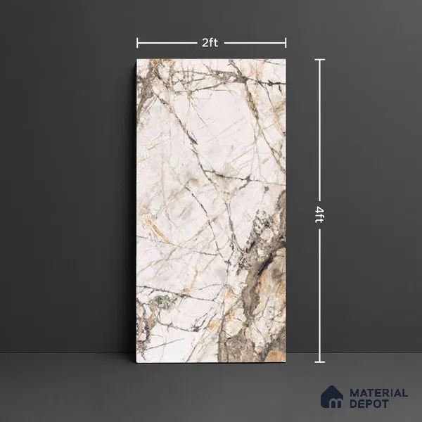 TL 00952 Grisial White 1200x600 mm High Gloss Finish Vitrified Floor & Wall Tile - 9 mm