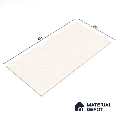 Marble Floor & Wall Tile TL 04551 Arizona White 4 ft x 2 ft Glossy Finish Double Charge Vitrified Tile - 9 mm