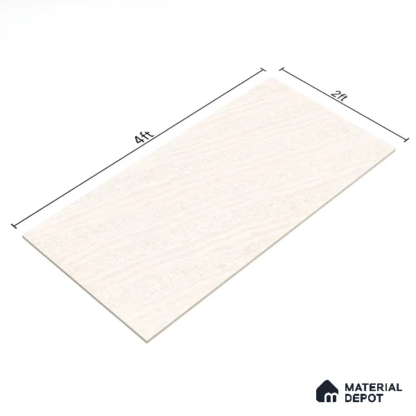 Marble Floor & Wall Tile TL 04551 Arizona White 4 ft x 2 ft Glossy Finish Double Charge Vitrified Tile - 9 mm