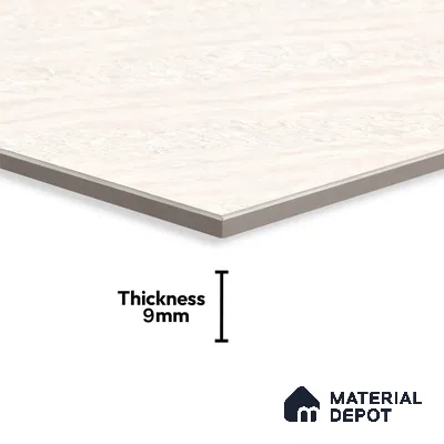 Marble Floor & Wall Tile TL 04551 Arizona White 4 ft x 2 ft Glossy Finish Double Charge Vitrified Tile - 9 mm