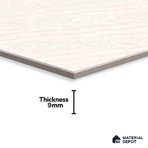 Marble Floor & Wall Tile TL 04551 Arizona White 4 ft x 2 ft Glossy Finish Double Charge Vitrified Tile - 9 mm