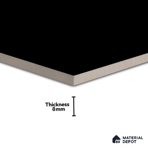 TL 04464 Super Black 600 x 600 mm Glossy Finish Tile - 9 mm