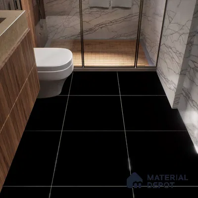 TL 04464 Super Black 600 x 600 mm Glossy Finish Tile - 9 mm