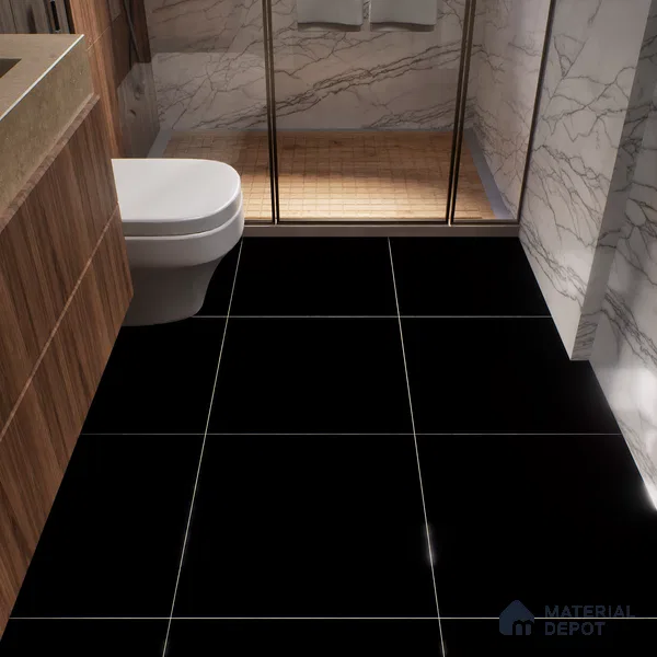 TL 04464 Super Black 600 x 600 mm Glossy Finish Tile - 9 mm