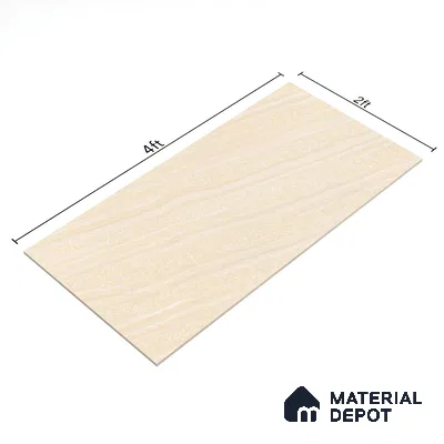 Marble Floor & Wall Double Charge Tile | TL 05557 Arizona Gold 4 ft x 2 ft Glossy Finish Vitrified Tile | Suitable For Living Room, Bedroom, Kitchen