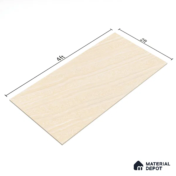 Marble Floor & Wall Double Charge Tile | TL 05557 Arizona Gold 4 ft x 2 ft Glossy Finish Vitrified Tile | Suitable For Living Room, Bedroom, Kitchen