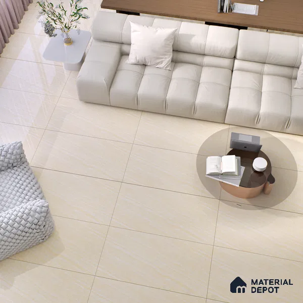 Marble Floor & Wall Double Charge Tile | TL 05557 Arizona Gold 4 ft x 2 ft Glossy Finish Vitrified Tile | Suitable For Living Room, Bedroom, Kitchen