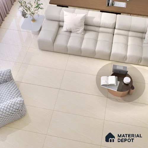 Marble Floor & Wall Double Charge Tile | TL 05557 Arizona Gold 4 ft x 2 ft Glossy Finish Vitrified Tile | Suitable For Living Room, Bedroom, Kitchen