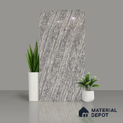 Marble Floor & Wall Double Charge Tile | TL 05557 B Arizona Ash 4 ft x 2 ft Glossy Finish Vitrified Tile | Suitable For Living Room, Bedroom, Kitchen