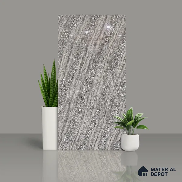 Marble Floor & Wall Double Charge Tile | TL 05557 B Arizona Ash 4 ft x 2 ft Glossy Finish Vitrified Tile | Suitable For Living Room, Bedroom, Kitchen
