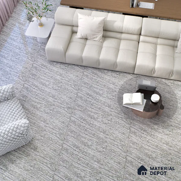 Marble Floor & Wall Double Charge Tile | TL 05557 B Arizona Ash 4 ft x 2 ft Glossy Finish Vitrified Tile | Suitable For Living Room, Bedroom, Kitchen
