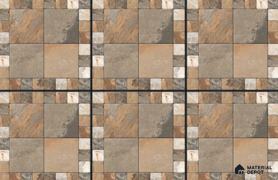 TL 01587 Brown 16 x 16 inch Matte Finish Vitrified Parking Floor Tile - 12 mm | Pattern Alignment May Vary | 2-3 mm Spacer is Mandatory