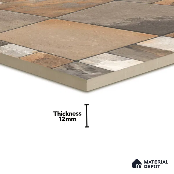 TL 01587 Brown 16 x 16 inch Matte Finish Vitrified Parking Floor Tile - 12 mm | Pattern Alignment May Vary | 2-3 mm Spacer is Mandatory