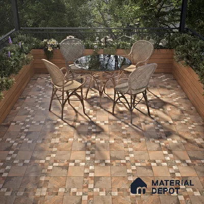 TL 01587 Brown 16 x 16 inch Matte Finish Vitrified Parking Floor Tile - 12 mm | Pattern Alignment May Vary | 2-3 mm Spacer is Mandatory