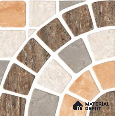 TL 01594 Brown & Cream 16 x 16 inch Matte Finish Vitrified Parking Floor Tile - 12 mm | Pattern Alignment May Vary | 2-3 mm Spacer is Mandatory