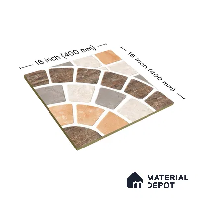TL 01594 Brown & Cream 16 x 16 inch Matte Finish Vitrified Parking Floor Tile - 12 mm | Pattern Alignment May Vary | 2-3 mm Spacer is Mandatory