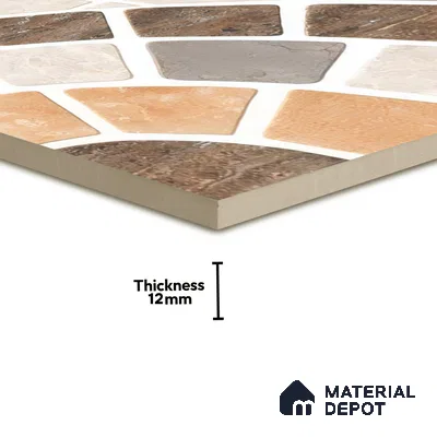 TL 01594 Brown & Cream 16 x 16 inch Matte Finish Vitrified Parking Floor Tile - 12 mm | Pattern Alignment May Vary | 2-3 mm Spacer is Mandatory
