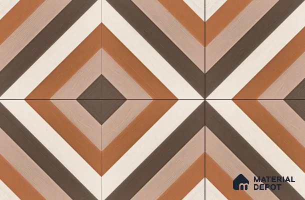 TL 01589 Brown & White 16 x 16 inch Matte Finish Vitrified Parking Floor Tile - 12 mm | Pattern Alignment May Vary | 2-3 mm Spacer is Mandatory