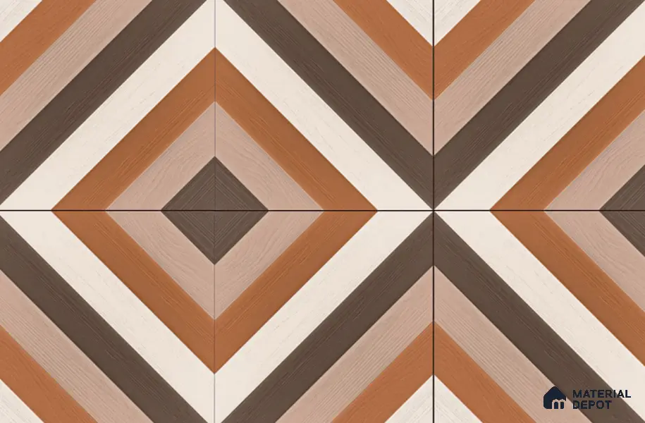 TL 01589 Brown & White 16 x 16 inch Matte Finish Vitrified Parking Floor Tile - 12 mm | Pattern Alignment May Vary | 2-3 mm Spacer is Mandatory