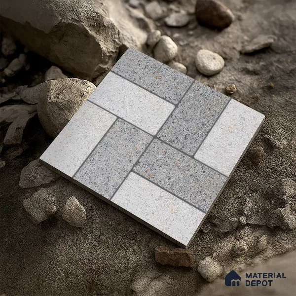 TL 01606 Grayscale Grey 16 x 16 inch Matte Finish Vitrified Parking Floor Tile - 12 mm | Pattern Alignment May Vary | 2-3 mm Spacer is Mandatory