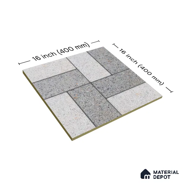 TL 01606 Grayscale Grey 16 x 16 inch Matte Finish Vitrified Parking Floor Tile - 12 mm | Pattern Alignment May Vary | 2-3 mm Spacer is Mandatory