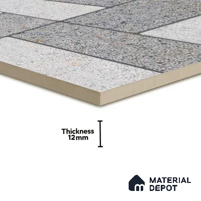 TL 01606 Grayscale Grey 16 x 16 inch Matte Finish Vitrified Parking Floor Tile - 12 mm | Pattern Alignment May Vary | 2-3 mm Spacer is Mandatory