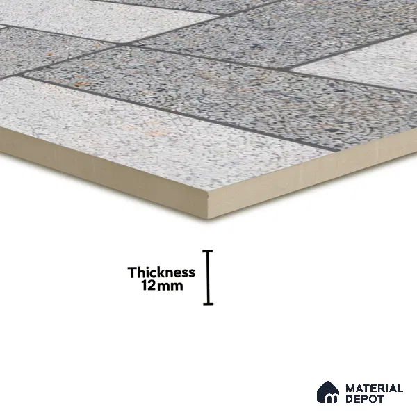 TL 01606 Grayscale Grey 16 x 16 inch Matte Finish Vitrified Parking Floor Tile - 12 mm | Pattern Alignment May Vary | 2-3 mm Spacer is Mandatory