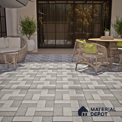 TL 01606 Grayscale Grey 16 x 16 inch Matte Finish Vitrified Parking Floor Tile - 12 mm | Pattern Alignment May Vary | 2-3 mm Spacer is Mandatory