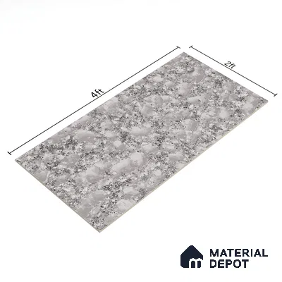 Marble Floor & Wall Double Charge Tile | TL 05558 Smoke Ash 4 ft x 2 ft Glossy Finish Vitrified Tile | Suitable For Living Room, Bedroom, Kitchen