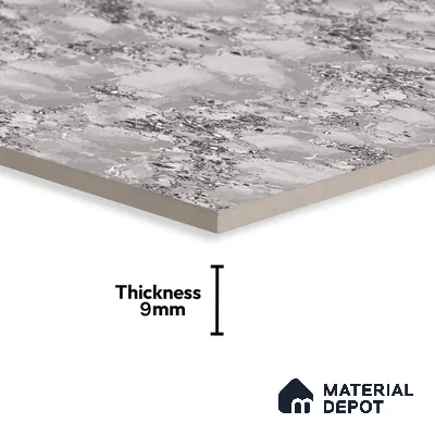 Marble Floor & Wall Double Charge Tile | TL 05558 Smoke Ash 4 ft x 2 ft Glossy Finish Vitrified Tile | Suitable For Living Room, Bedroom, Kitchen