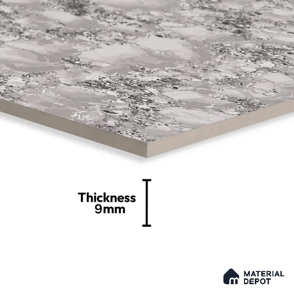 Marble Floor & Wall Double Charge Tile | TL 05558 Smoke Ash 4 ft x 2 ft Glossy Finish Vitrified Tile | Suitable For Living Room, Bedroom, Kitchen