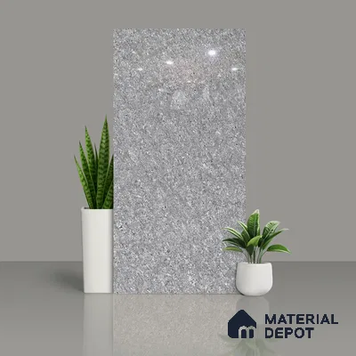 Marble Floor & Wall Double Charge Tile | TL 05556 B Tesla Ash 4 ft x 2 ft Glossy Finish Vitrified Tile | Suitable For Living Room, Bedroom, Kitchen